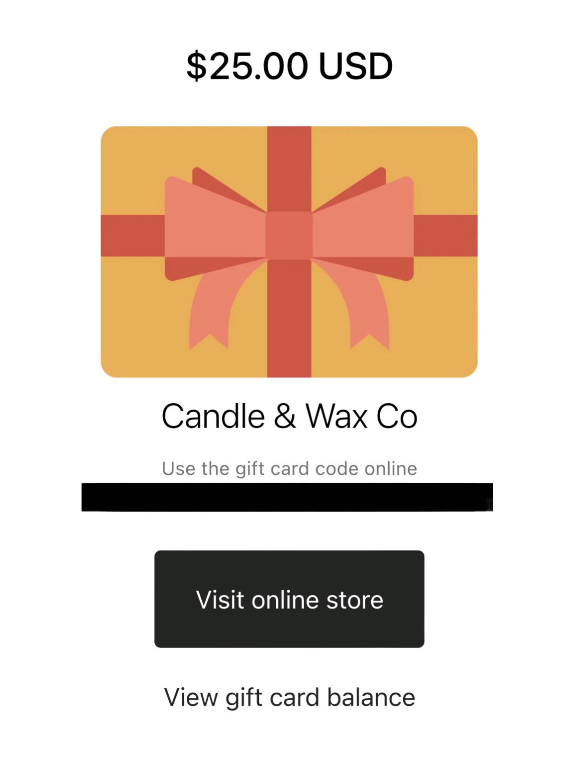 Candle & Wax Co Digital Gift Card